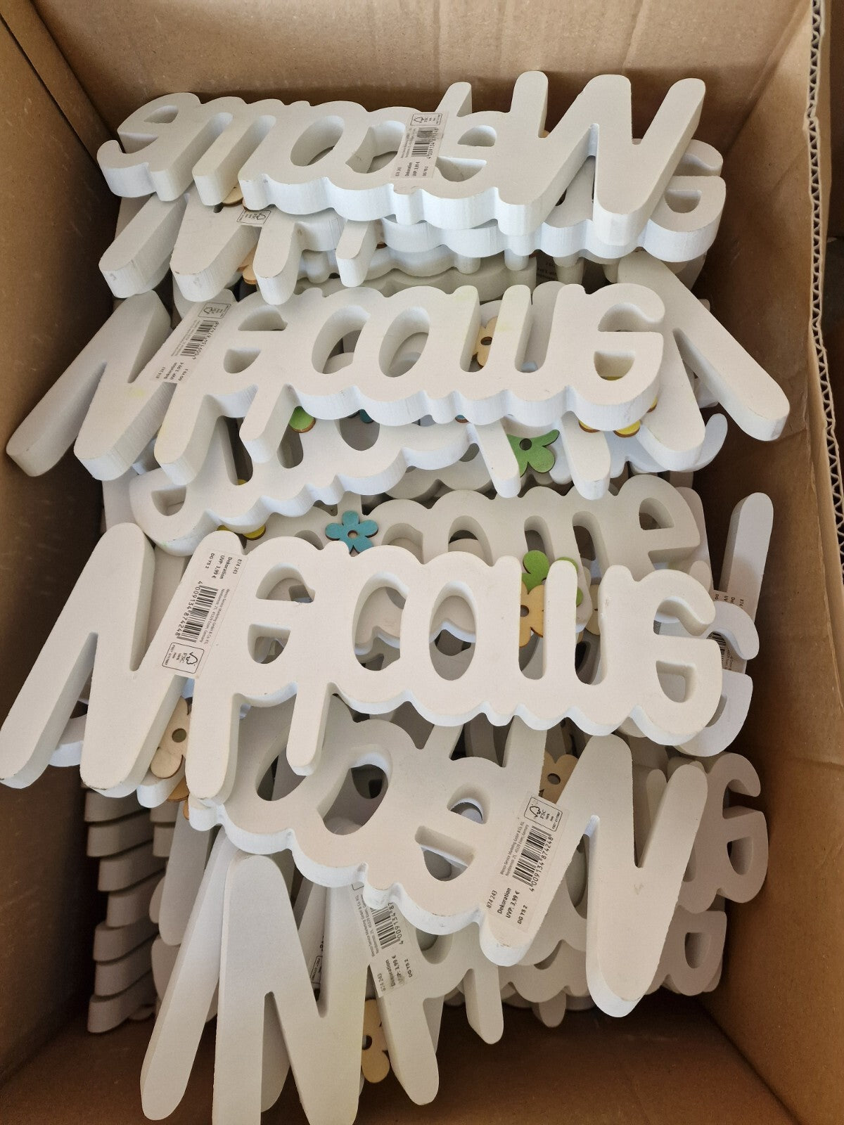 Wenco 55x "Willkommen" Holzdeko, Frühling, Sommer, Ostern